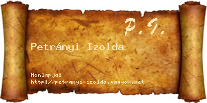 Petrányi Izolda névjegykártya